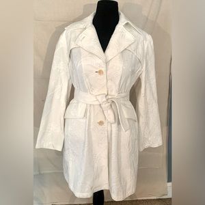 Ivory embroidered trench Coat